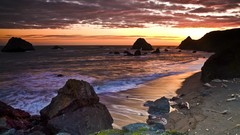 Landscapes clouds coast rocks