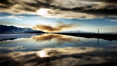 Landscapes clouds dawn reflections