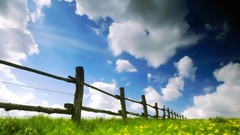 Landscapes clouds fences