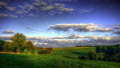 Landscapes clouds fields HDR