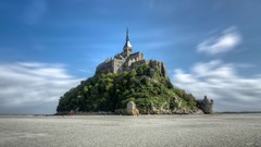 Landscapes clouds France Monastery normandy mont saint-michel