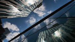 Landscapes clouds glass white Steel modern Skyscrapers 