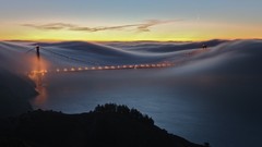 Landscapes clouds golden gate bridge