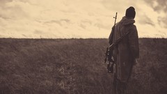 Landscapes clouds Guns wheat fields ak-47 snipers svd dragunov 