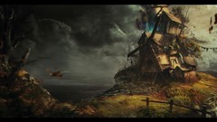 Landscapes clouds houses artwork