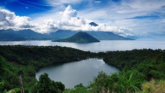 Landscapes clouds Islands forests