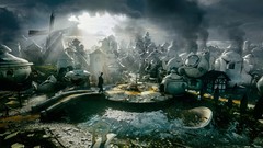 Landscapes clouds Movies destruction windmills Fountains houses 