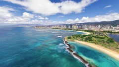 Landscapes clouds ocean Hawaii Beaches cityscapes oahu