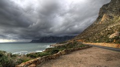 Landscapes clouds ocean roads shore skylines
