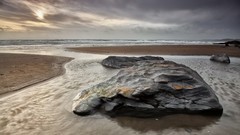 Landscapes clouds rocks Beaches