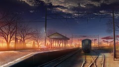 Landscapes clouds Station Anime Makoto Shinkai drawings 5 
