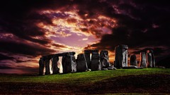 Landscapes clouds Stonehenge