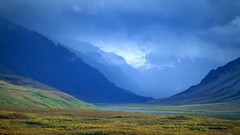 Landscapes clouds storm Alaska Arctic Range multicolor valleys