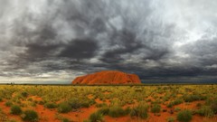 Landscapes clouds storm Australia national park Ayers Rock Uluru
