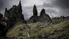 Landscapes clouds storm Scotland rocks
