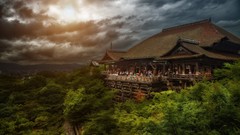 Landscapes clouds Temples Kiyomizu-dera
