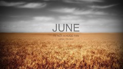 Landscapes clouds text wheat fields june