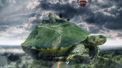 Landscapes clouds turtles Photo manipulation