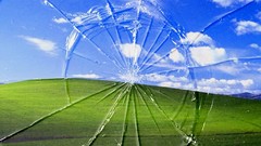 Landscapes clouds windows xp broken screen