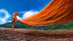 Landscapes clouds woman abstract ass paintings drawings 