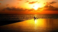 Landscapes clouds woman Beaches relaxing