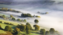 Landscapes countryside mist national park wales valleys