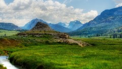 Landscapes creek nature yellowstone