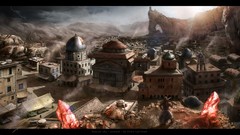 Landscapes crystals drawings cities concept art digital art