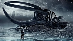 Landscapes dark Men Whales skulls outdoors science fiction 