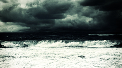 Landscapes dark storm Sea