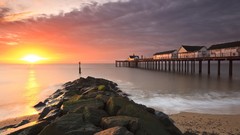Landscapes dawn England piers