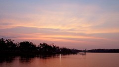 Landscapes dawn silhouettes