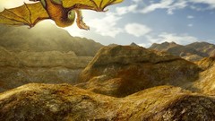 Landscapes Dragons flying fantasy art
