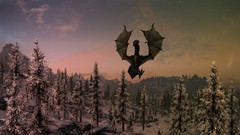Landscapes Dragons panorama the elder scrolls v skyrim the 