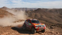 Landscapes dust Offroad rally trucks gravel Mitsubishi L200
