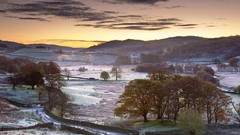 Landscapes England morning little district frosty