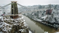 Landscapes England urban rivers bristol snowy road