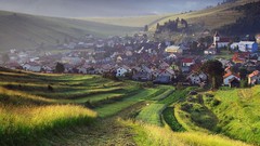 Landscapes Europe fields cityscapes slovakia towns