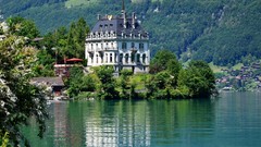 Landscapes Europe lakes buildings