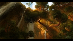 Landscapes falls world of warcraft video games fantasy art 