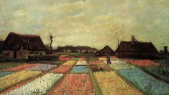 Landscapes Flowers clouds houses fields artwork traditional art 