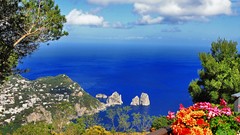 Landscapes Flowers clouds Italy tour Oceans Napoli capri