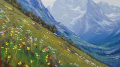 Landscapes Flowers Mountains paintings