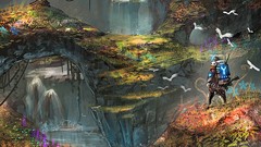 Landscapes Flowers nature water Birds paintings science fiction 