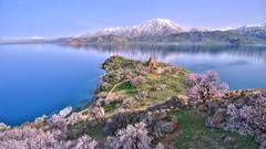 Landscapes Flowers nature water blue Mountains Turkey lakes 