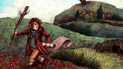 Landscapes Flowers Trees houses Hobbit artwork the lord of the 