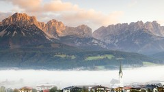 Landscapes fog Austria tyrol Villages