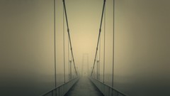 Landscapes fog black and white Bridges monochrome Slender Man