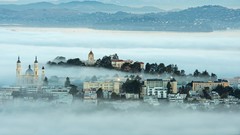 Landscapes fog cities