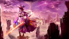 Landscapes fog clouds purple weapons dress hats peaches red 